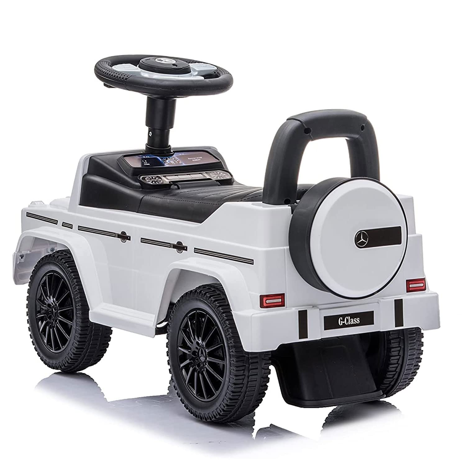Best Ride On Cars Kids Outdoor Stroller Mercedes G-Wagon Push Car with Working Lights, Horn, and Music for Ages 1 to 3 years