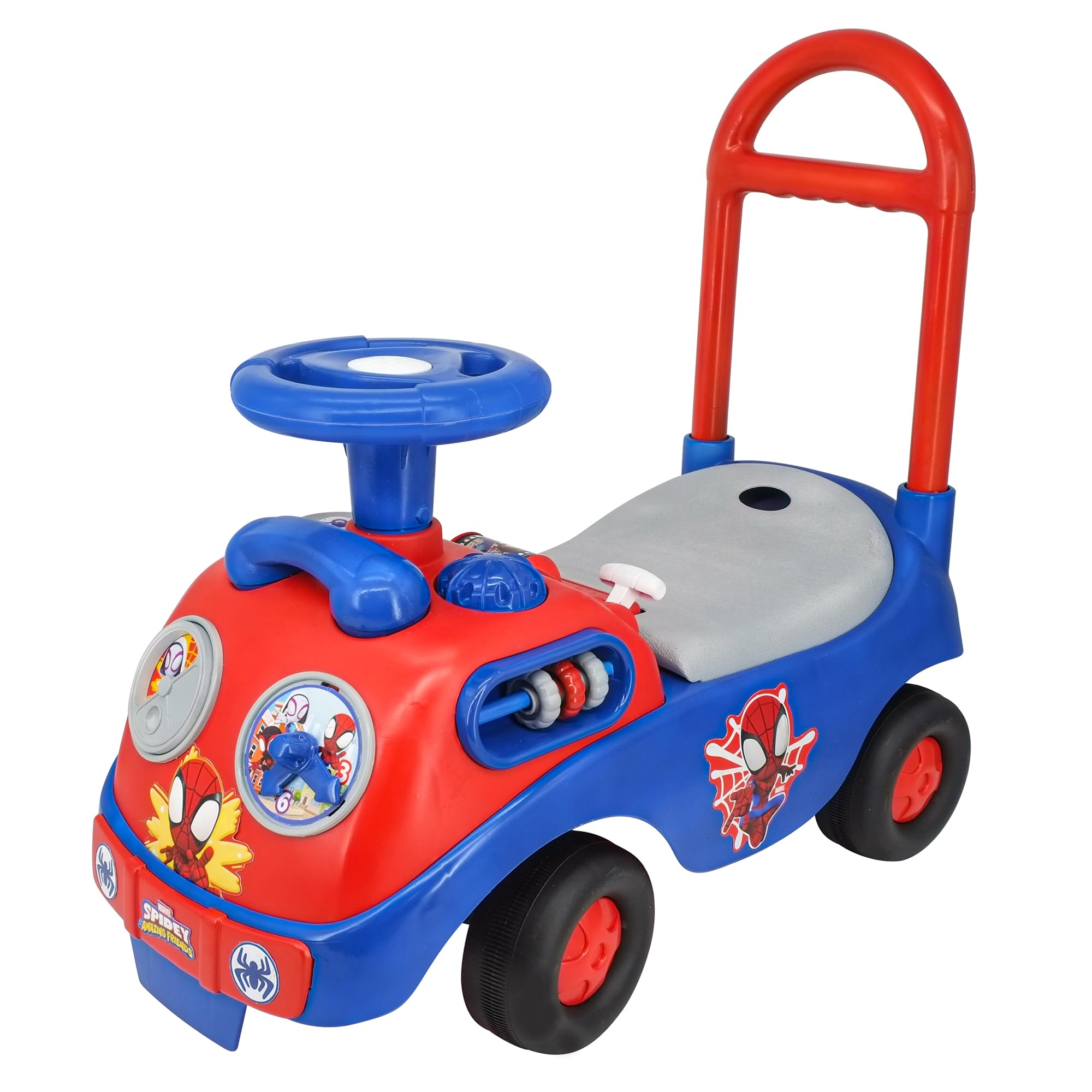 Ride On Kiddieland: My First Activity Ride-On - Amazing Spidey - Lights & Sounds, Foot to Floor Vehicle, Interactive Dashboard, Toddlers & Kids, 18-36mo