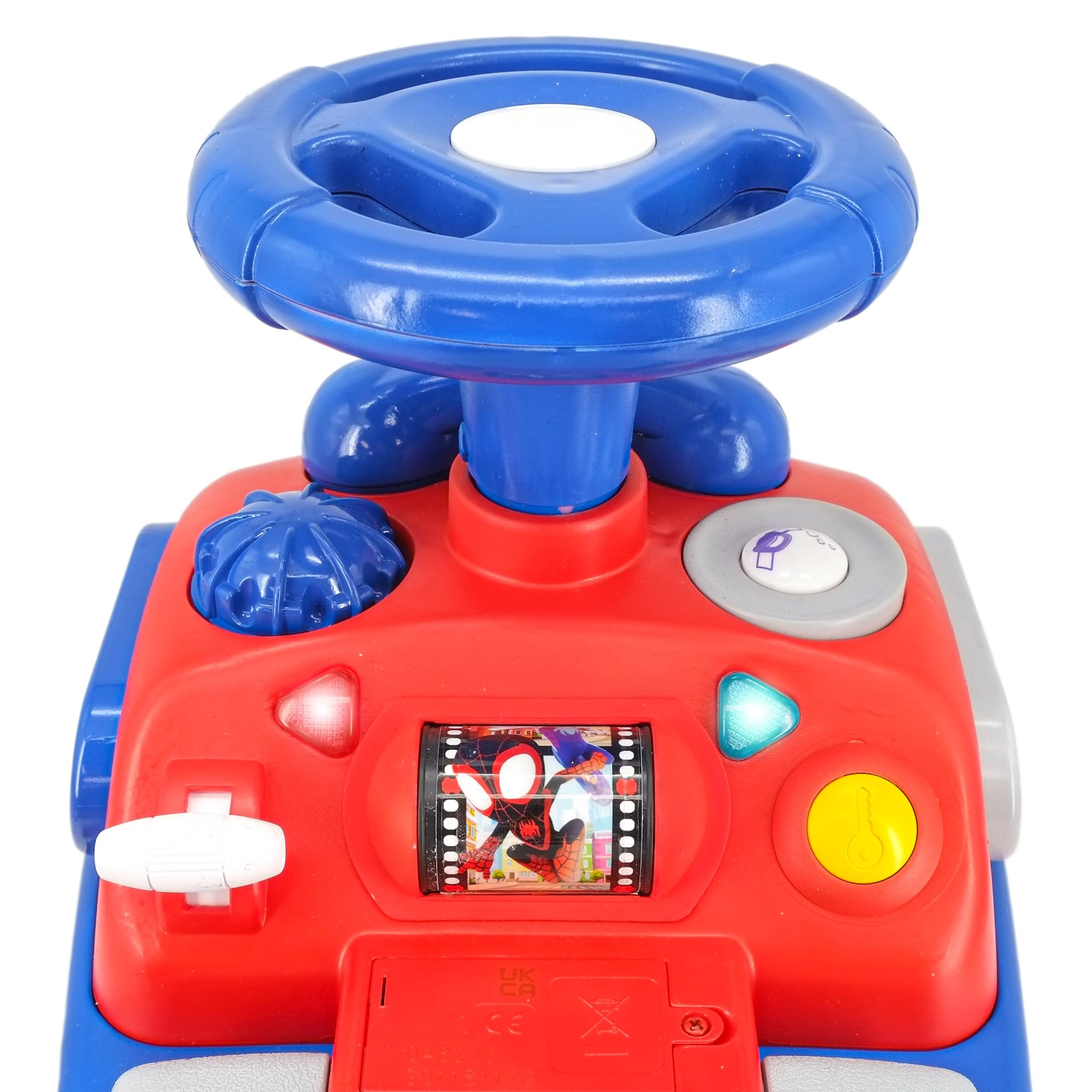 Ride On Kiddieland: My First Activity Ride-On - Amazing Spidey - Lights & Sounds, Foot to Floor Vehicle, Interactive Dashboard, Toddlers & Kids, 18-36mo