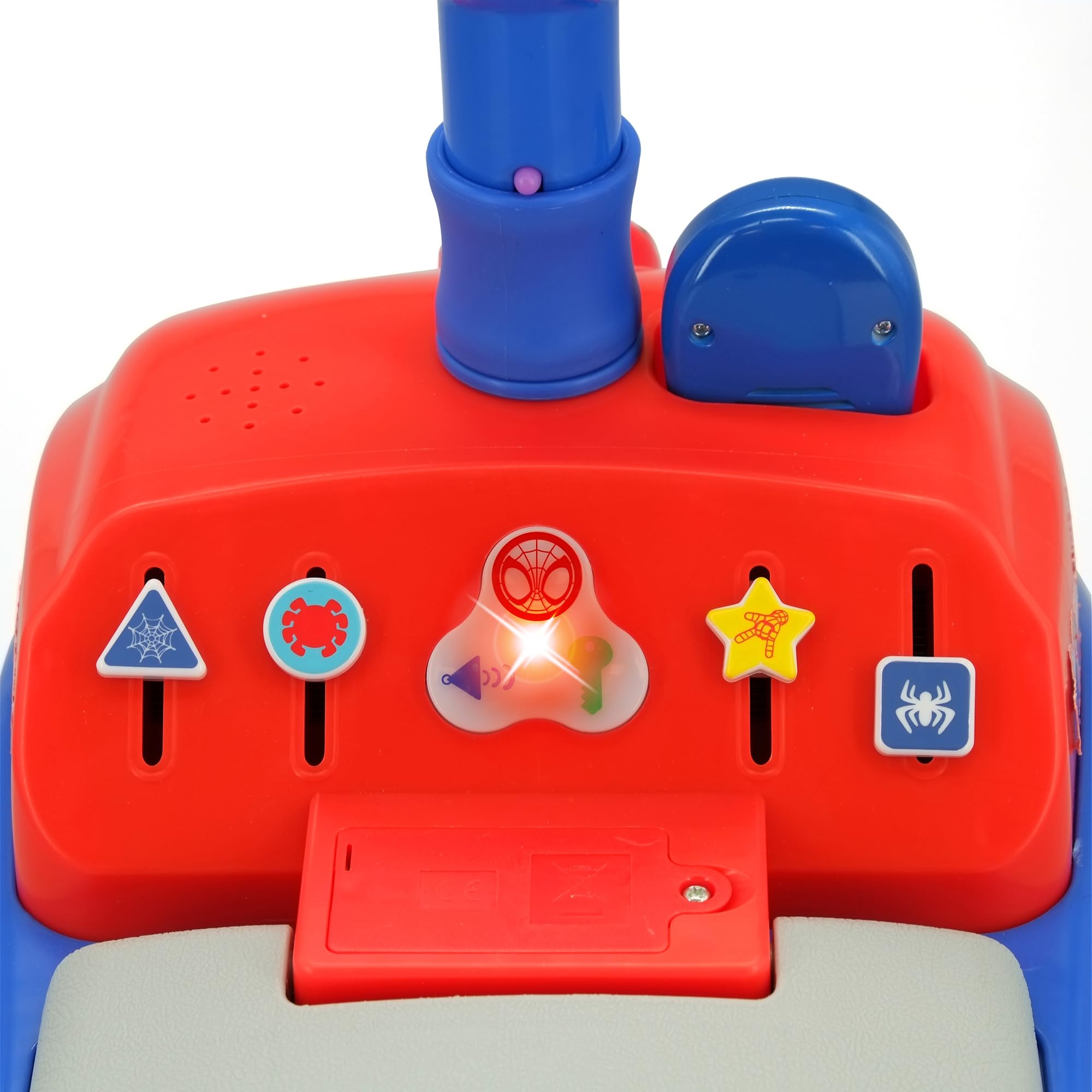 Ride-On, Kiddieland: Foldable Handle  Spidey  Foot to Floor Vehicle, Spiderman, Interactive Dashboard & Sounds, Toy Phone, Toddlers & Kids 18-36mo