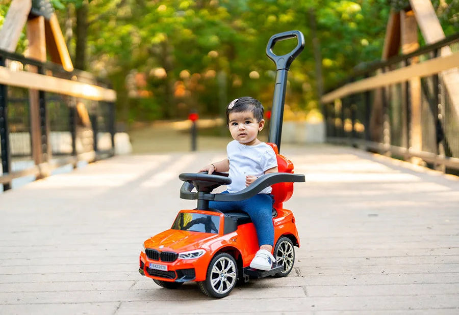 Best Ride On Cars  BMW 4 in 1 Push Car, Red